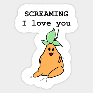 Screaming I Love You Mandrake Plant Sticker